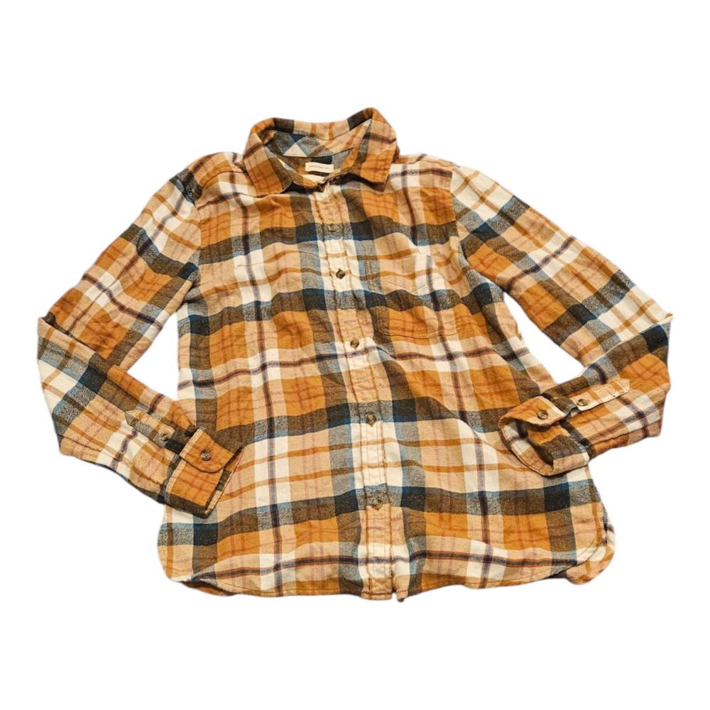 American Eagle Small Boyfriend Fit Plaid Long Sleeve Button Up Shirt